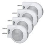 iTimo 4 Pcs Led Night Lights Plug in Light With Dusk to Dawn Sensor Wall Light for Bathroom Bedroom Restroom and Hallway