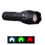 ROKKES Battery LED Handheld Flashlight, Zoomable, Rechargeable, Professional Ultra Bright 1500 Lumens from 3 CREE LEDs Torch, RGB 3 Colors Light, Tactical Portable Flashlights with 18650