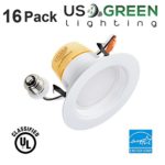 16 Pack 4 inch 10W (65 Watt Equivalent) LED Recessed Retrofit Fixture, Dimmable, 3000K (Warm White), Energy Star, UL Listed, Downlight Can Light