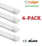 (4-Pack) Fulight 12-30V DC ¤ LED F15T8 Tube Light (Rotatable) -18″(17-3/4″ Actual Length) 1.5FT 7W (15W Equivalent), Daylight 6000K, Double-End Powered, Frosted Cover – for Automotive / RV Lighting