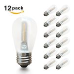 (12 Pack) LED S14 Replacement Bulbs, E26 Medium Base, Warm White 2700K 0.7W LED Lights Bulb, 6 Watt Incandescent Bulbs Equivalent