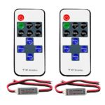 RGBZONE 2 Pack RF Remote Controller DC 12V 11 Key Mini Dimmer Switch For 5050 3528 5630 Single Color LED Strip Light