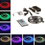 mdairc 16.4ft RGB Color Changing Kit with LED Flexible Strip, Controller with 44-button Remote Controller + 12 Volt Power Supply