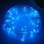 AOTOSOLO 33ft/10m 100LED Solar Rope Lights, Outdoor Waterproof Rope Lights,3000K LED String Light with Light Sensor, Ideal for Wedding, Party, Decorations, Gardens, Lawn, Patio(Blue)