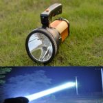 Odear Super Bright Outdoor Handheld Portable USB Rechargeable Flashlight Torch Searchlight Multi-function Long Shots Lamp (Golden)