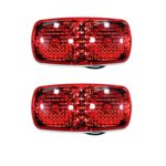 2 Red 4″ LED Duo Clearance Identification Fender Side Marker with Reflex Truck Trailer Lights