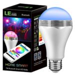 LE Bluetooth Smart LED Light Bulb with Speaker, 2 in 1 Dimmable Multi-Color Changing Lights, Smartphone Controlled RGB Bulb, Compatible with iPhone, and Android