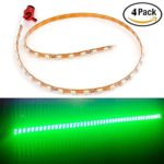 EverBright 4-Pack Green 45CM 1210 45-SMD DC 12V Waterproof Flexible LED Strip Light For Under Car Interior Atmosphere Decoration Light Vehicle DRL Day Running Light (You Need 3M Tape)