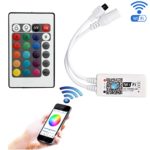 SUPERNIGHT WiFi Wireless LED Smart Controller Working with Android and IOS System Mobile Phone Free App for RGB LED Light Strips 5050 3528 LEDs 9V to 12V DC 4A Comes With One 24 Keys Remote Control