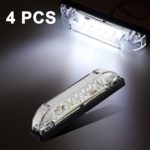 Partsam 4pcs Utility Strip Light White 4inch Vehicles Decoration 12V 6LED Clear Lens