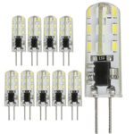 Kakanuo G4 LED Bulb Dimmable 12V AC/DC Daylight White 6000K 1.5 Watt Bi-pin Base 24X3014 LEDs(Pack of 10)