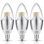 LOHAS Candelabra LED Bulb, Dimmable 6Watt(60 Watt Equivalent) LED Light Bulbs, Candelabra Base E12 Bulb, Soft White 3000K, 550 Lumens Chandelier Lighting, Torpedo Shape Bulbs for Home Bulbs-Pack of 3