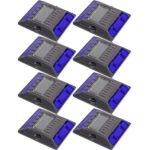 Blue Commercial Grade Aluminum Alloy Solar Road Stud Path Deck Dock LED Light (8 Pack)