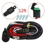 MICTUNING 12ft Wiring Harness Kit for Off Road LED Work Light Bar – Power Relay Blade Fuse ON/OFF Switch