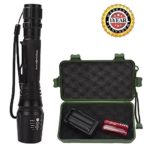 Handheld Flashlight, Amz vision LED Tactical Flashlight with Adjustable Focus, 5 Light Modes, 18650 Rechargeable Battery & Charger
