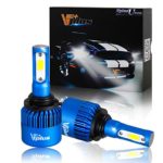 Vplus U Series LED Headlight Bulbs w/ Clear Focused Beam Kit – 9006 HB4 80W 8,000LM 6500K White COB w/ Fan LED Headlamp Conversion Replace HID & Halogen – 1 Yr Warranty – (2pcs/set)