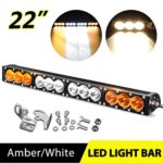 22″-24″ CREE LED Offroad Light Bar Combo Amber & White Dual Color, 120W 12000Lumen Spot & Flood Beam 4WD Driving Fog Work Lamp IP68 WATERPROOF, 3 Year Warranty