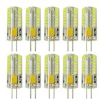 Rayhoo 10pcs Set G4 base 48-LED Bulb Light Crystal Lamps 3 Watt AC/DC 12V Non-dimmable Equivalent to 20W T3 Halogen Track Bulb Replacement LED Bulbs (White 5800-6200)