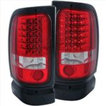 SPPC Red/Clear LED Tail Lights For Dodge Ram – Passenger and Driver Side