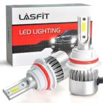 LASFIT 9007/HB5 LED Headlight Kits-Flip COB Chips-72W 7600LM 6000K-Dual Hi/Lo Beam Bulbs-2 Yr Warranty