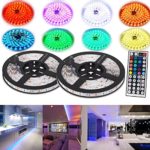 4EverShine Waterproof Led Strip Lighting 10 Meters 32.8 Feet 5050 RGB 300LEDs Flexible Color Changing Full Kit with 44 Keys IR Remote Controller 12V Power Supply Decorative for any occasion