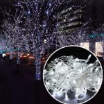 Autolizer 100 LED WHITE Fairy String Lights Lamp for Xmas Tree Holiday Wedding Party Decoration Halloween Showcase Displays Restaurant or Bar and Home Garden – Control up to 8 modes