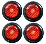 4 Red LED 2″ Round Clearance Side Marker Light Kits with Light and Grommet Truck Trailer RV