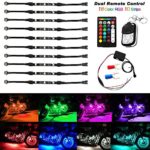 AMBOTHER 10Pcs Motorcycle LED Light Kit Strips Dual IR/RF Remote Controller Multi-Color Accent Glow Neon Lights Lamp Flexible for Harley Davidson Honda Kawasaki Suzuki Ducati Can Am Polaris KTM BMW