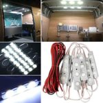 AMBOTHER 30 LED White Interior Lights Lamp Kit For LWB Van Trailer Lorries Sprinter Ducato Transit VW with LED Project Lens (10 Modules)