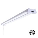 LED 4ft Utility Shop Light-40w (100W Replacement), 5000K (Daylight) Garage Ceiling Fixture, 4100 Lumens, Linkable, Pull Cord Switch, Plug In