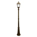 Gama Sonic Royal Solar Lamp Post and Single Lamp LED Light Fixture, 87-Inch Height, Weathered Bronze Finish #GS-98S-WB
