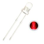 Chanzon 100 pcs 3mm Red LED Diode Lights (Clear Round Transparent DC 2V 20mA) Bright Lighting Bulb Lamps Electronics Components Light Emitting Diodes