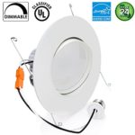 12W 6inch Directional Adjustable Gimbal Dimmable LED Retrofit Recessed Lighting Fixture  (=60W) 5000K Daylight Energy Star, UL, LED Ceiling Light – 800 Lumens
