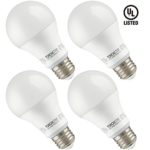 Garage Door Opener LED Bulb, 100W Equivalent LED A19 Light Bulb, 1600 Lumens Ultra-Bright 5000K Daylight, Non-Dimmable, Standard E26 Medium Base, UL-listed, Damp Location rated, Pack of 4