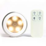 REDGO Wireless Remote Control Light 5 LED Bedside Lamp, Stick On Tap Light Touch Light, Decorative Closets Cabinet Storage Attics Lighting Lamps Cordless Battery-Powered LED