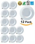 12 Pack LED Downlight Smooth Trim 5000K Recessed Retrofit 5″ / 6″ 120W Replacement Dimmable UL