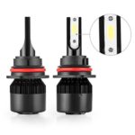 Simdevanma LED Headlights Bulbs with Advanced LED Chip and All-in-One Conversion kit-72W/7,600LM/6,000K-2Yr Warranty(Upgraded Version) (9007)