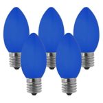 NORAH DECOR Opaque LED C9 Blue Replacement Christmas Light Bulbs, Commercial Grade,Supper Brightness LED, Fits Into E17 Sockets, 25 Pack