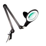 Brightech – LightView PRO SuperBright 56 LED Magnifier Lamp – Adjustable Swivel Arm – 5 Diopter 5″ Lens – Space Saving Clamp – Black