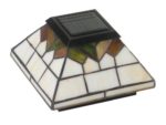 WG322 Set of 4(four) post cap solar lights – stained glass lights – Tiffany Style outdoor solar post caps – fit over an actual 5″X5″ ,4″X4″ or 3.5″X3.5″