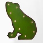 Glitzhome Marquee LED Lighted Frog Sign Wall Decor Battery Operated Green