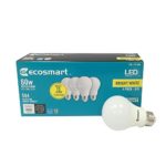 EcoSmart 60W Equivalent Bright White A19 Energy Star and Dimmable LED Light Bulb (4-Pack)