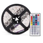 LED Strip Lights,Keepfit 5-Meter Waterproof Flexible Color Changing RGB Colored LED Strip Light Kits Rope Lights LED Light Strip Kit for Indoor and Outdoor Decoration (300 Leds, 44 Key, 60w)