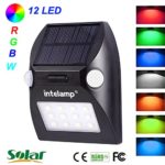 Dual Motion Sensor Solar LED Lights with 12 RGBW LEDs for Garden,Home,Camping ,Landscape,Yard,Hallway,Garage,Porch Wall Decorative Lights