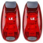 LE LED Safety Lights 2 Pack, Clip on Strobe/Running/Cycling/Dog Collar Lights,3 Modes Bike Tail Lights, Warning Light, High Visibility Accessories for Reflective Gear