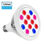 LED Grow Light Bulb,SOLMORE E27 Grow Plant Light,Plant Bulb with Full Spectrum Bulb Growing Lighting for Flowering Lighting Indoor Garden Plants Greenhouse and Hydroponic Growing Lamp 12W