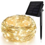 Solar String Lights (72 ft, Waterproof, 8 Modes), Ankway Bendable Copper Wire High Efficiency 200 LED Durable Fairy Outdoor String Lights for Garden, Patio, Wedding and Christmas Party (Warm White)