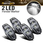 Partsam 4X 2.5″ Clearance Clear/White LED Lamp 2 Diode Trailer Truck Side Marker Light