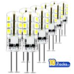 G4 Base LED Light Bulb Halogen Replacement 24 LED 2835 SMD Dimmable 1.5W DC 12V 170LM Lights Bulb Lamps Bright White 10 Packs by COOWOO