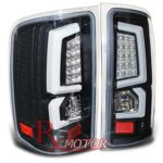 Rxmotor GMC Sierra LED Tube Style Tail Lights Rear Brake Signal Light Lamp 2007 2008 2009 2010 2011 2012 2013 (Black)